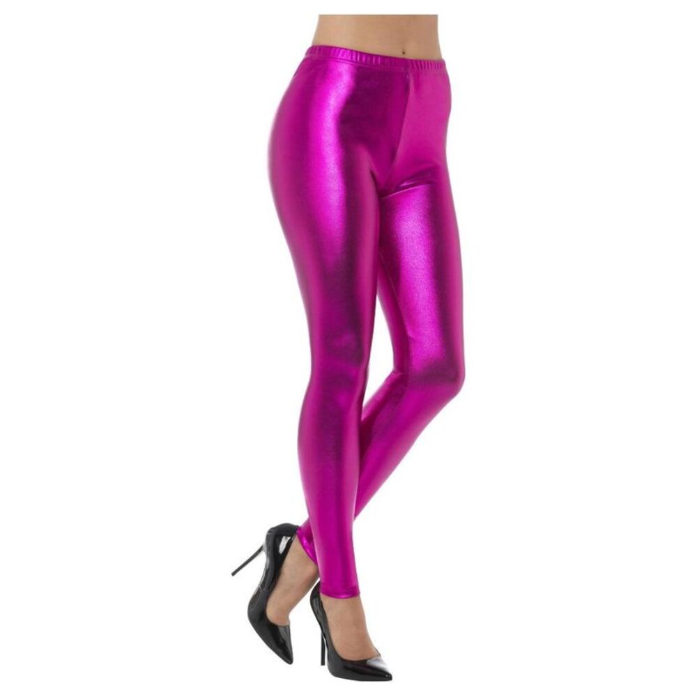 Smiffys Womens/Ladies 80s Disco Metallic Leggings / Pink
